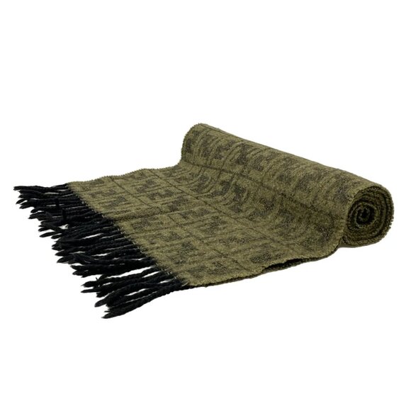 FENDI - Dark Brown Black Wool Scarf 121-081925 - Picture 1 of 5